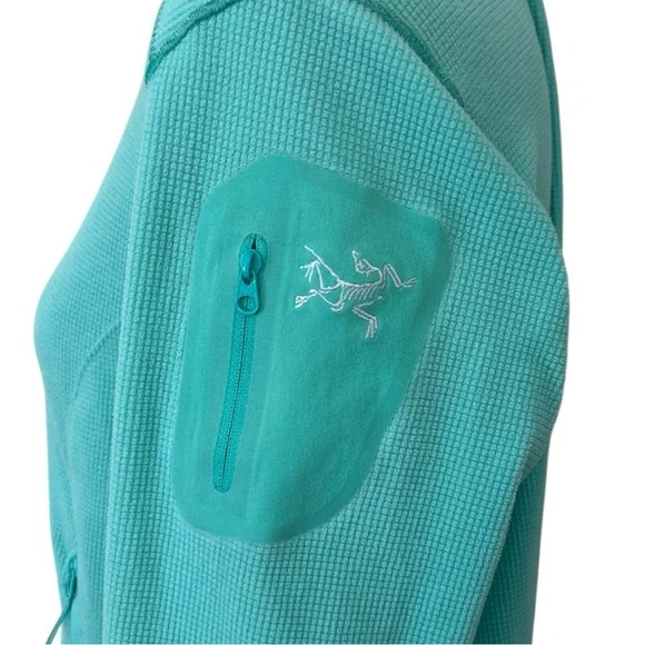 Arc'teryx Delta LT Jacket Textured Waffle Knit Fleece Women Aqua Size Small - Picture 3 of 6